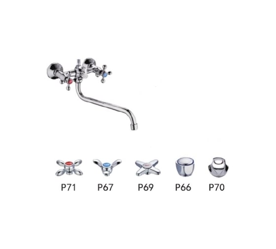 Изображение товара Универсальный смеситель Potato с круглым изливом и переключателем для душа P2466