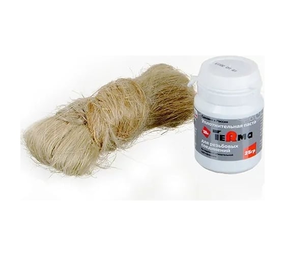 Изображение товара Набор для уплотнения резьбовых соединений Terma паста 25гр + лен 10гр 10131 18554