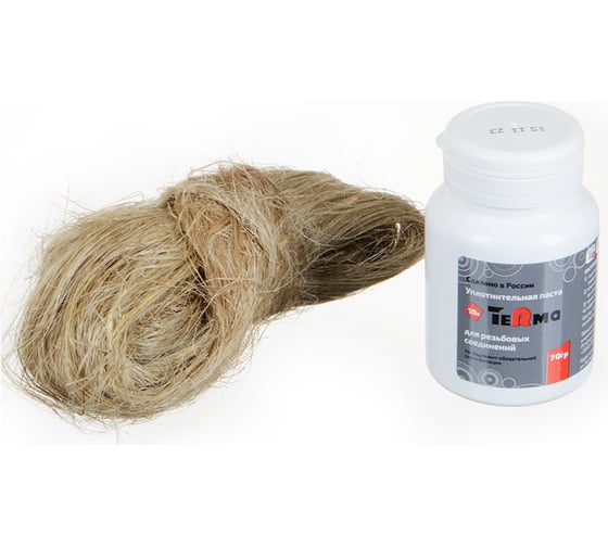 Изображение товара Набор для уплотнения резьбовых соединений Terma паста 70гр + лен 20гр 10132 18555