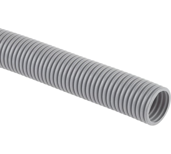 Изображение товара Труба гофрированная ЭРА ПВХ серый, d 20 мм, с зондом, легкая 10 м Б0036988