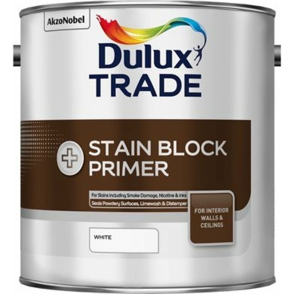фото Грунтовка dulux stain block plus для блокировки старых пятен, белая 1л 5183284