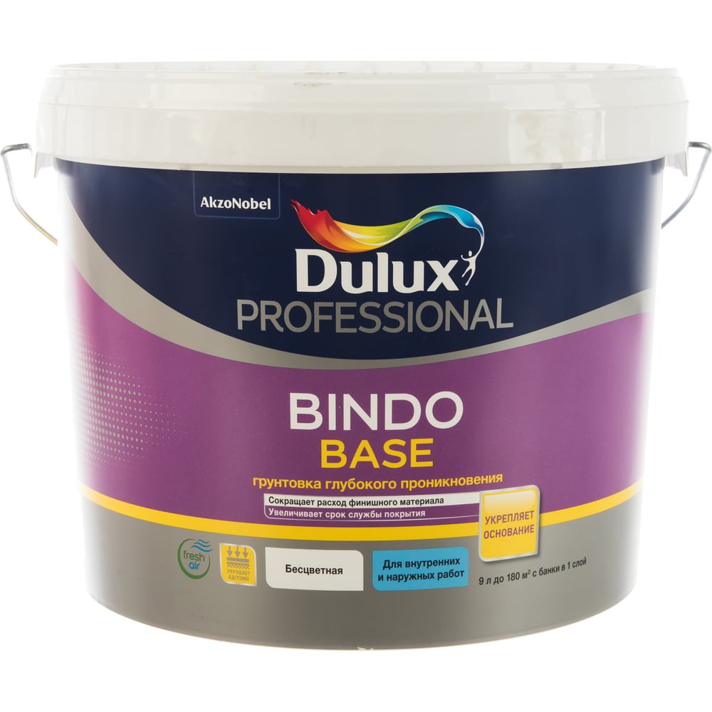 Грунтовка dulux pro bindo base профессиональная, универсальная 9л 5360774 - фото 1