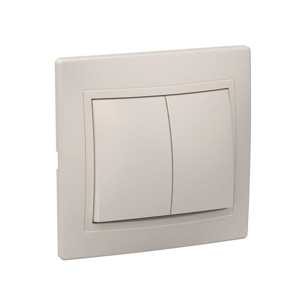 Изображение товара 2клавишный выключатель IEK КВАРТА в сборе кремовый EVK20-K33-10-DM