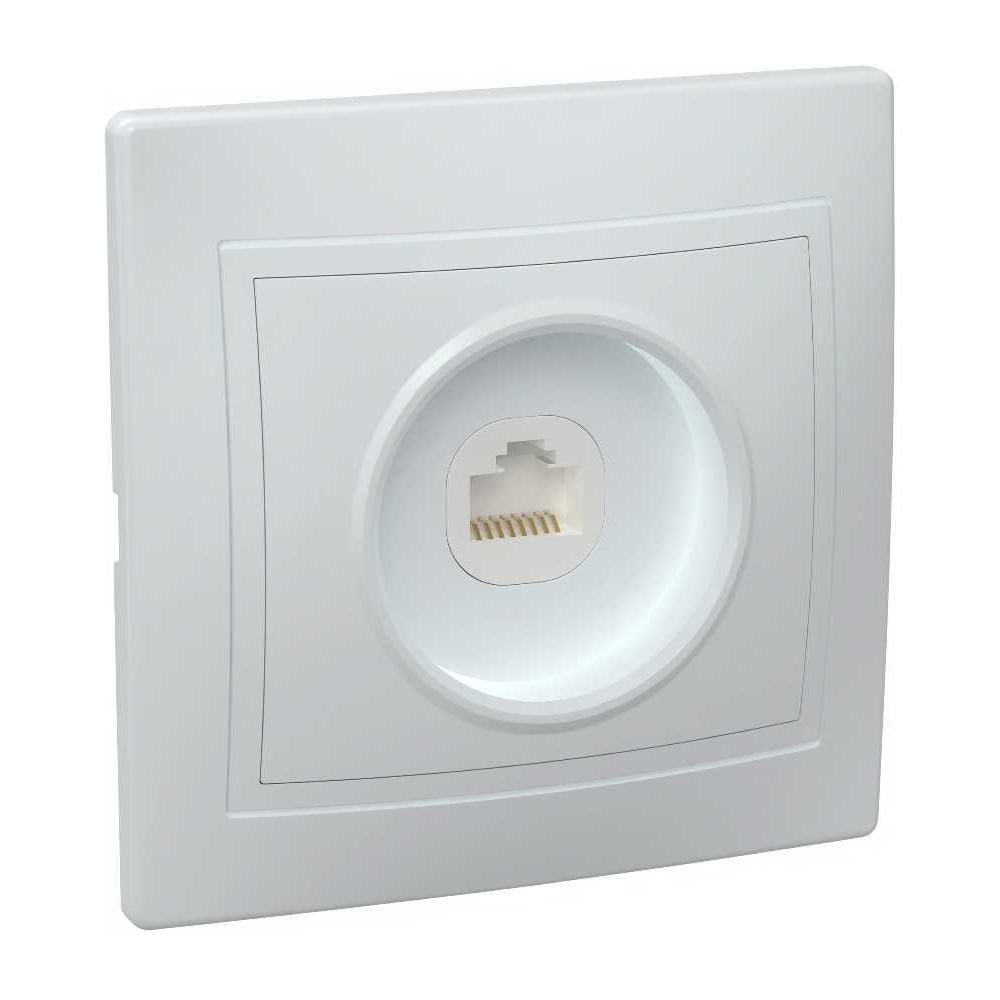 Изображение товара Компьютерная розетка IEK КВАРТА IP20 RJ45 категория 5е белая для внутреннего монтажа