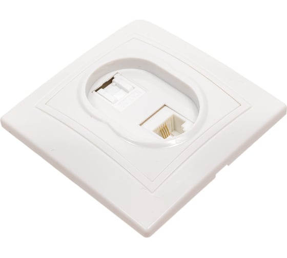 Изображение товара Розетка GENERICA KVARTA 2-местная RJ11+RJ45 кат.5е РК/Т12-КБ белый EIK10-K01-DM