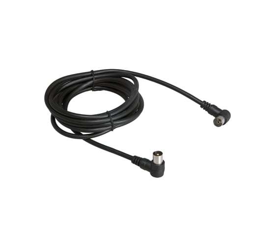 Изображение товара Шнур REXANT ТВ гнездо - ТВ штекер, угловой, длина 1,5 метра, черный 18-0012