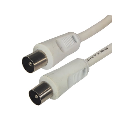 Изображение товара Шнур REXANT ТВ штекер - ТВ штекер, длина 1,5 метра, белый 18-0102