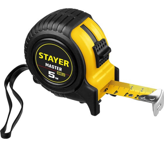 Изображение товара Рулетка Stayer MASTER 5м/25мм, ударостойкий обрезиненный корпус 34025-05-25