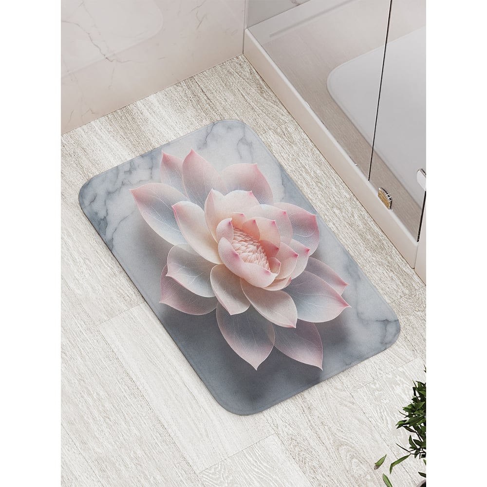 Изображение товара Коврик для ванной комнаты противоскользящий JoyArty Лотос на мраморе 52x77 см