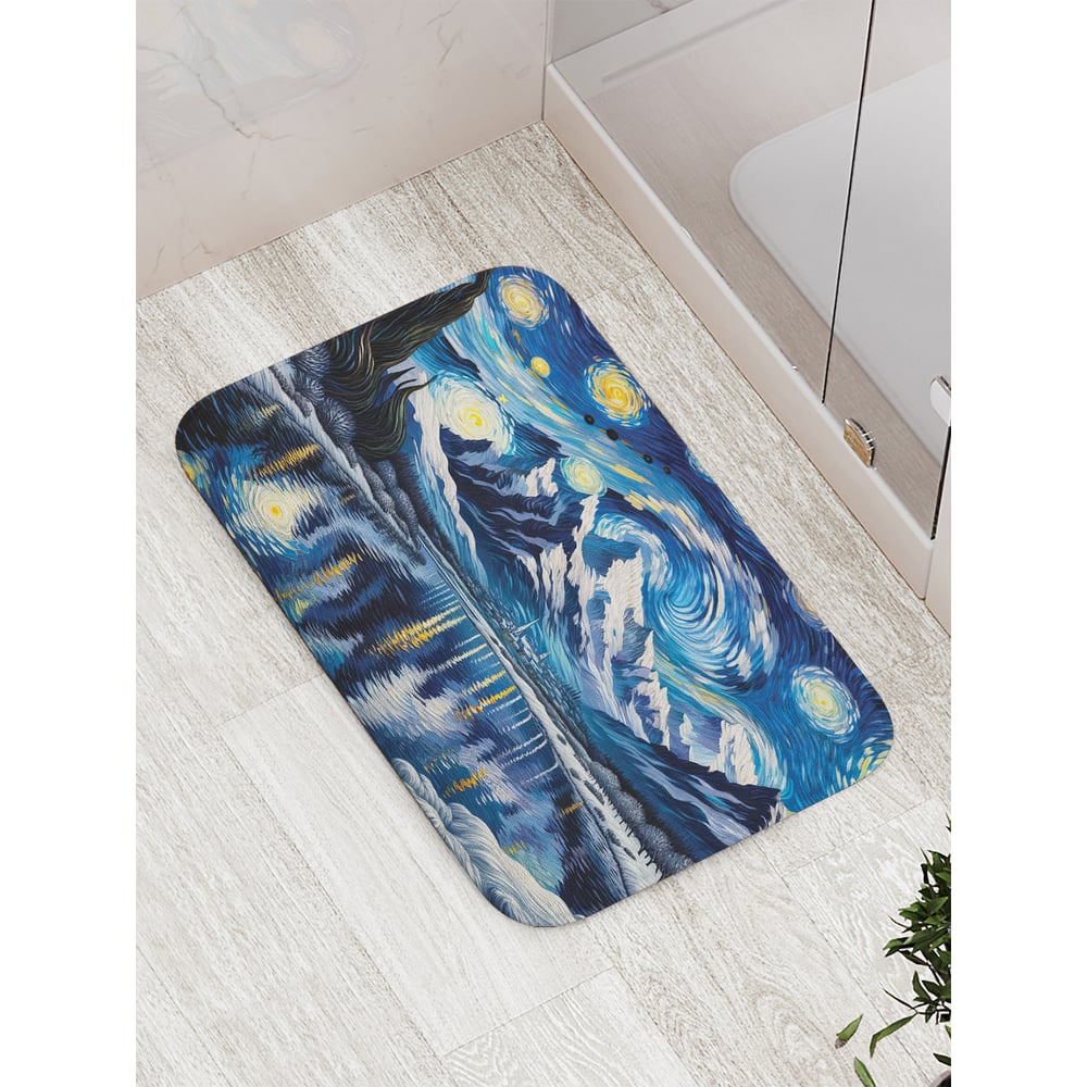 Изображение товара Коврик для ванной комнаты противоскользящий JoyArty Ночь в горах 52x77 см