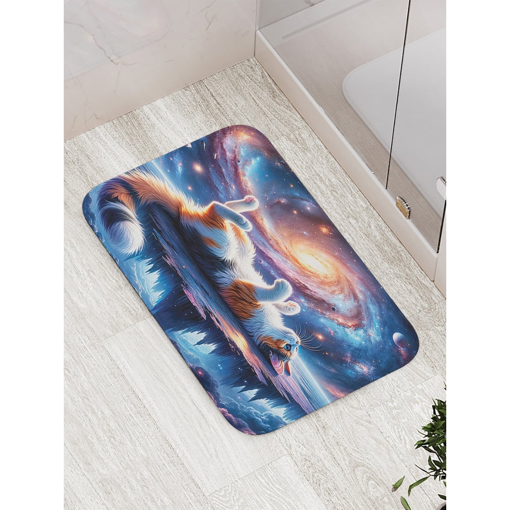 Изображение товара Коврик для ванной комнаты JoyArty Космос котик 52x77 см противоскользящий