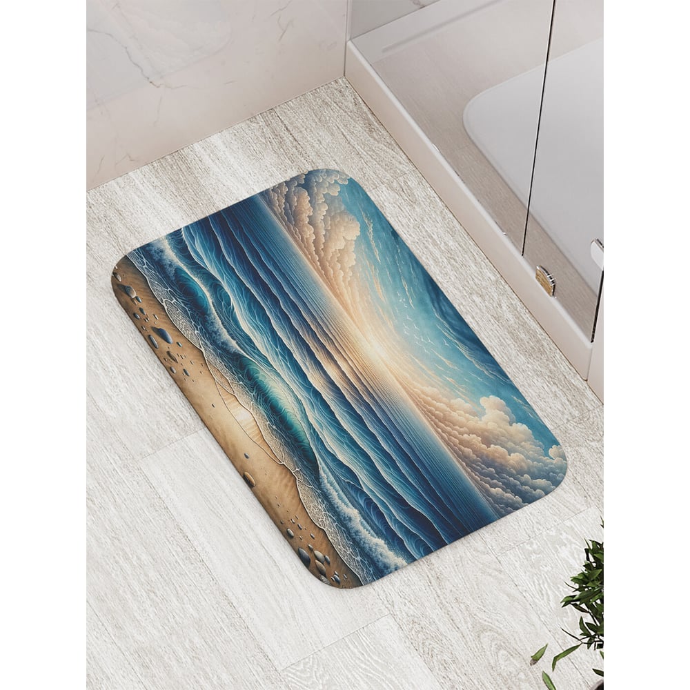 Изображение товара Коврик для ванной комнаты противоскользящий JoyArty Рассвет на море 52x77 см