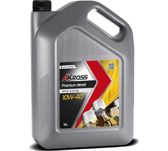 Изображение товара Масло моторное полусинтетическое AKross PREMIUM DIЕSEL 10W-40 CF-4/CF/SG 10 л AKS0035MOS