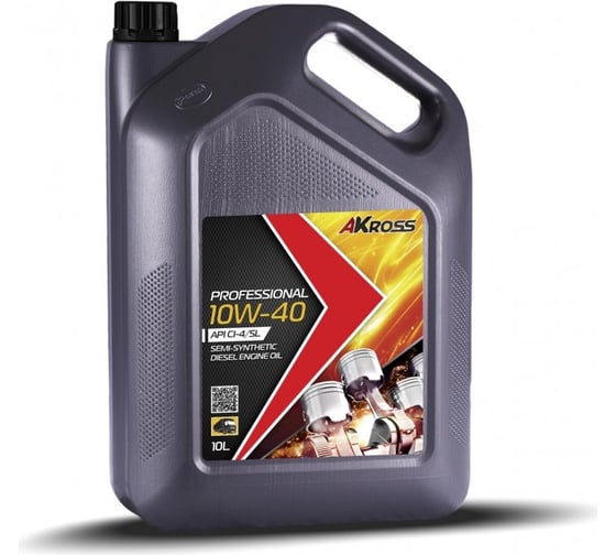 Изображение товара Масло моторное полусинтетическое AKross PROFESSIONAL 10W-40 CI-4/SL 10 л AKS0022MOS