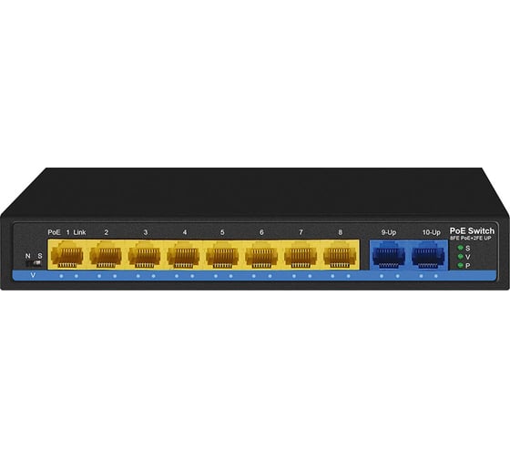 Изображение товара Коммутатор Giraffe 8PoE 2UpLink 10/100Мб GF-AC0820PoE v2 gf0640