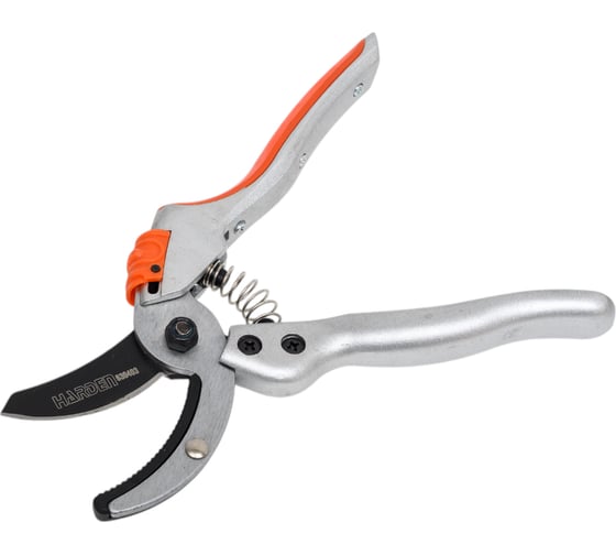 Изображение товара Садовый секатор HARDEN 200 мм с наковальней и защитной рукоятью, сталь 65MN 630403