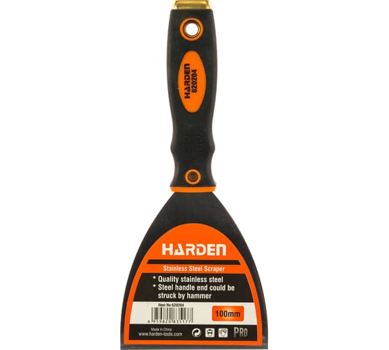 Изображение товара Шпательная лопатка HARDEN профессиональная усиленная из нержавеющей стали, 100 мм. 620204
