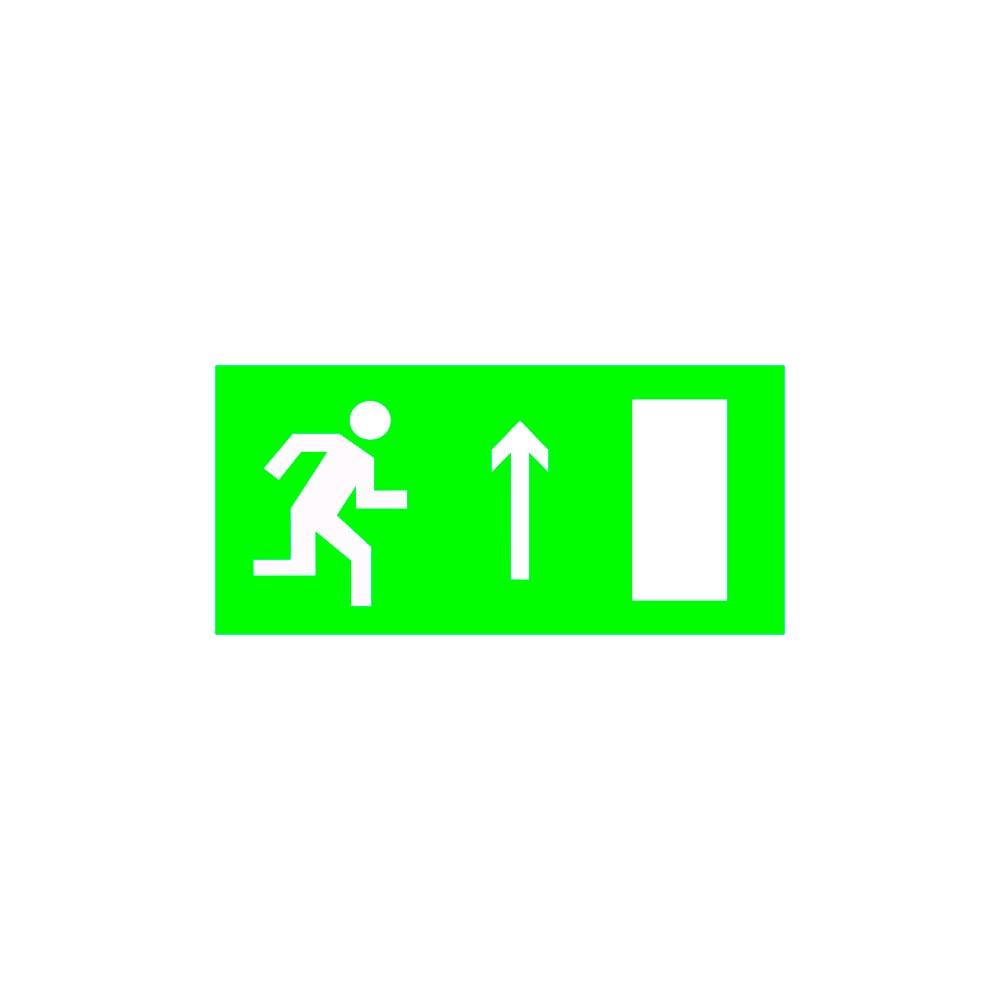 фото Знак безопасности белый свет bl-3015b.e11 "направление к эвакуационному выходу прямо (прав.)" a14589
