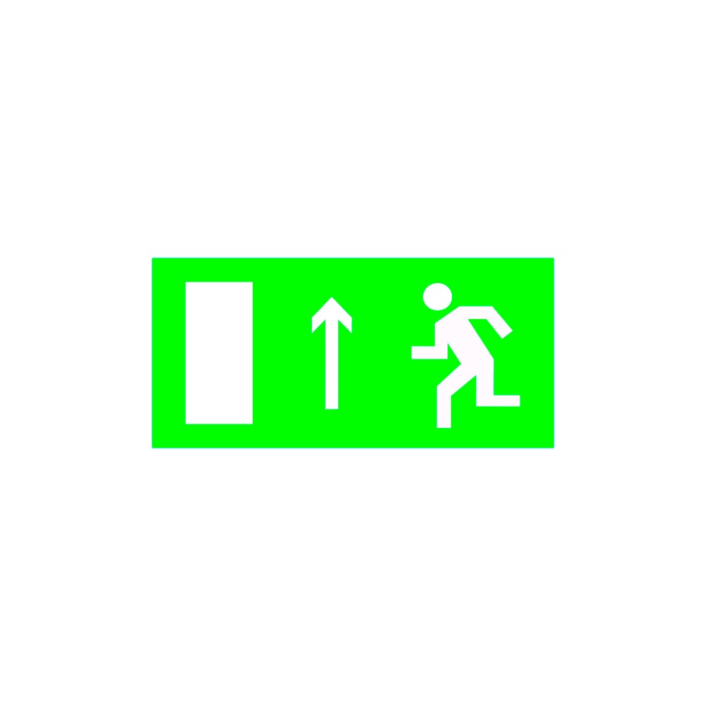 фото Знак безопасности белый свет bl-3015b.e12 "направление к эвакуационному выходу прямо (лев.)" a14590