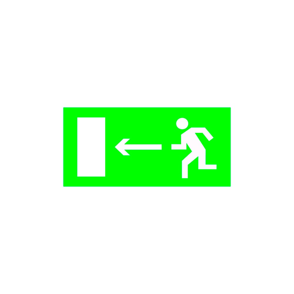 фото Знак безопасности белый свет bl-3517.e04 "направление к эвакуационному выходу налево" a12893