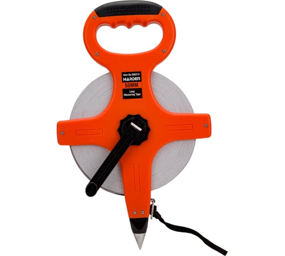 Изображение товара Геодезическая рулетка HARDEN с фибергласовой лентой и открытым корпусом, 50 м. 580215