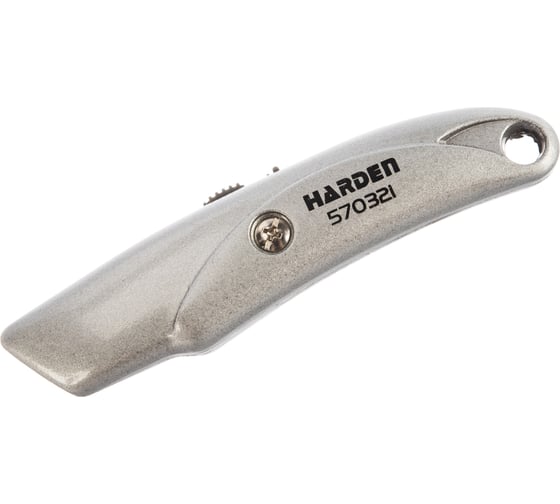 Изображение товара Нож HARDEN закрытый Шарк, 18 мм, выдвижное трапециевидное лезвие, цельноалюминиевый корпус 570321