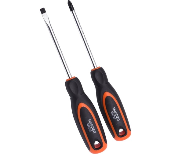 Изображение товара Набор профессиональных отверток HARDEN CrV, 2-компонентная рукоятка эргономик, 2 шт. 550392