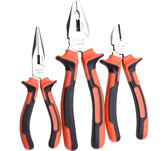 Изображение товара Набор шарнирно-губцевого инструмента HARDEN, 2-компонентная рукоятка эргономик, 3 предм. 560179