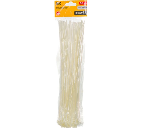 Изображение товара Хомут IEK 300x3,6мм, 50шт, нейлон, ИЭК UHH20-D036-300-050