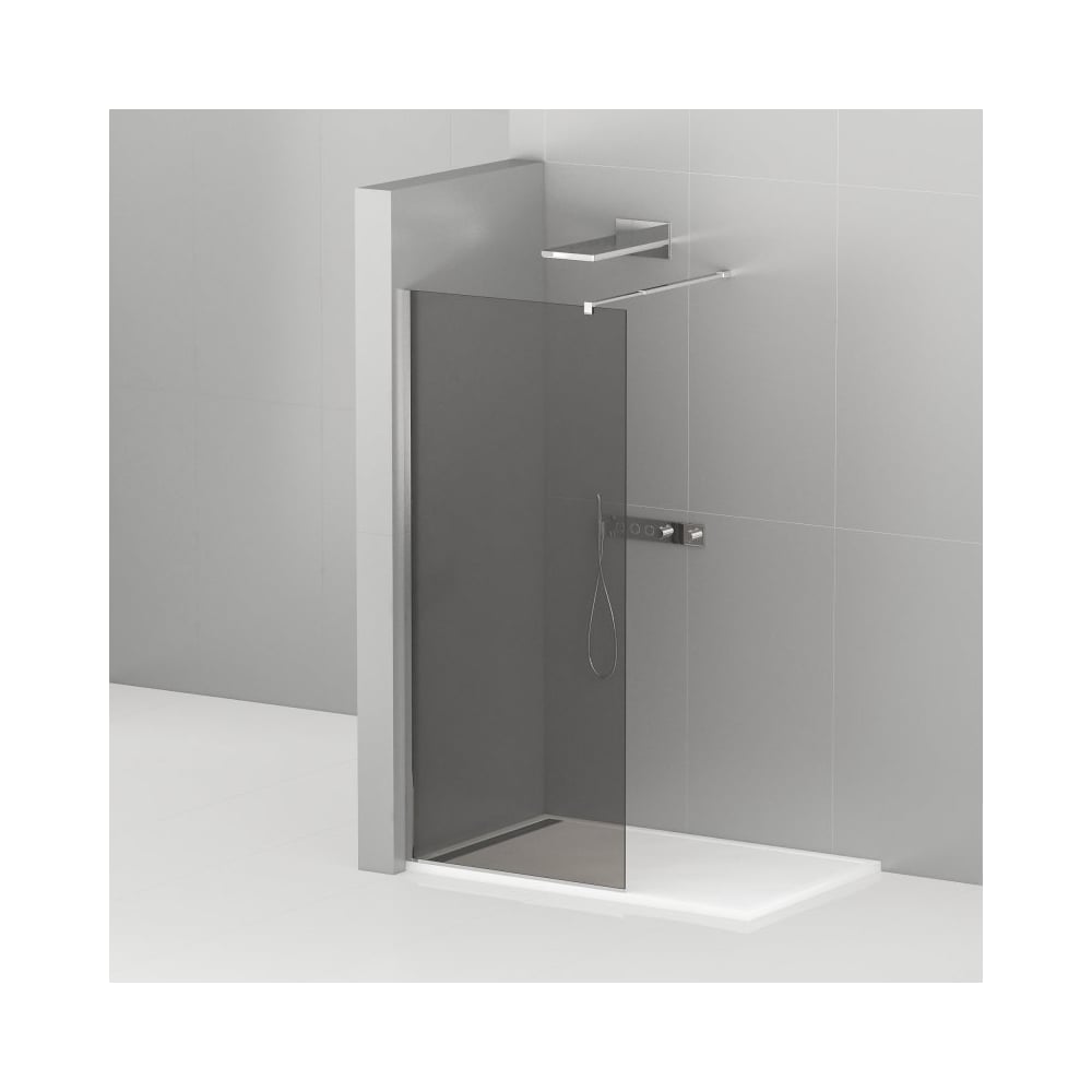 Изображение товара Душевая перегородка Cezares LIBERTA-L-1-80-GR-Cr из безопасного стекла