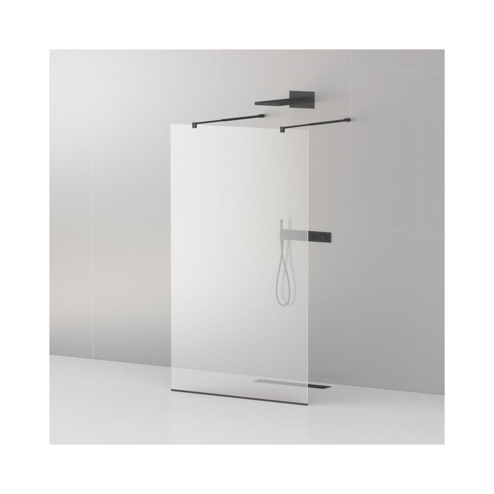 Изображение товара Душевая перегородка Cezares LIBERTA-L-2-110-C-NERO 1100 мм прозрачное стекло