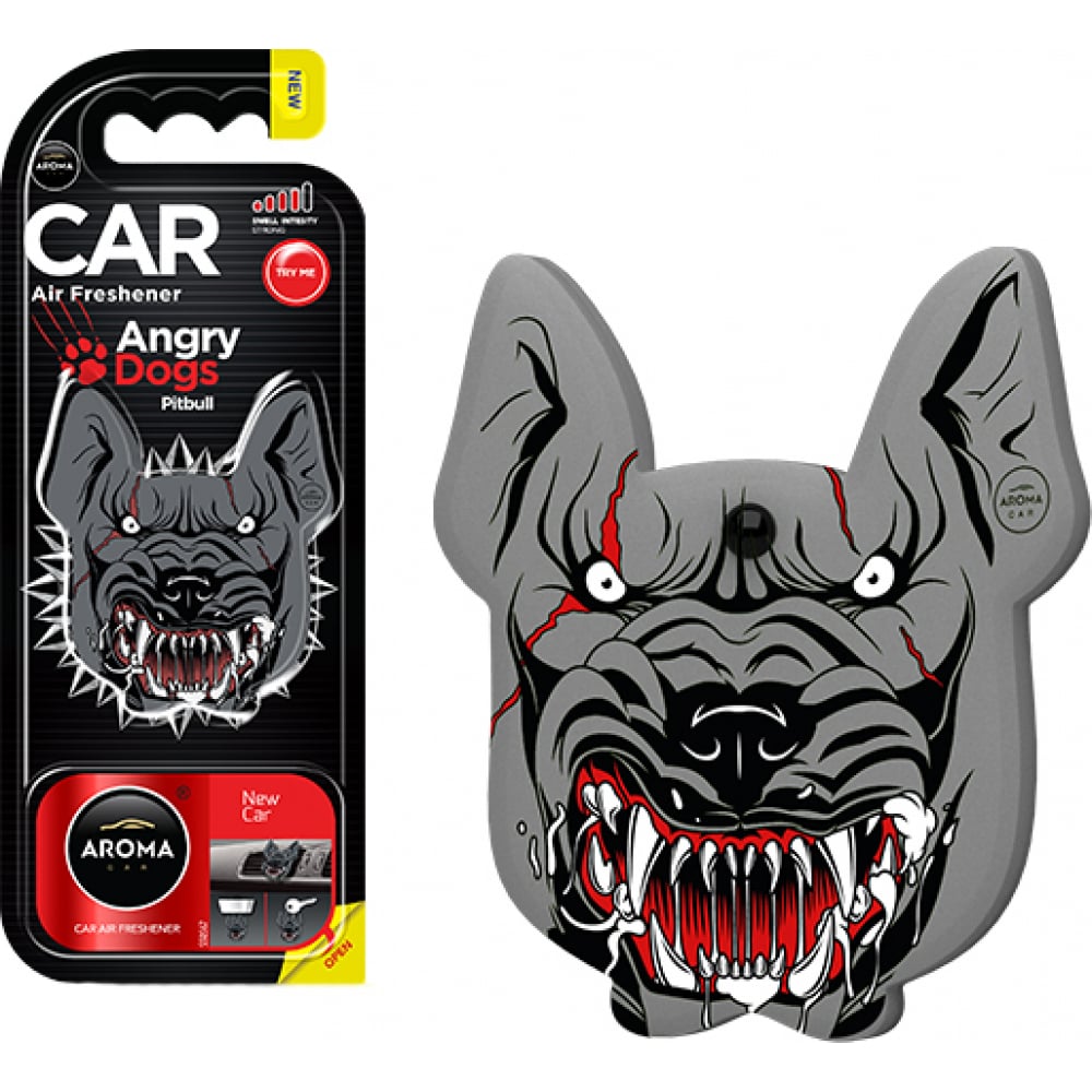 Полимерный ароматизатор aroma car angry dogs new car 83184  - купить со скидкой