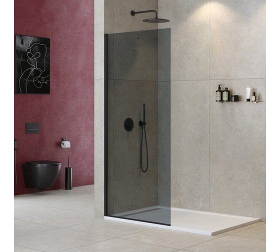 Изображение товара Универсальная душевая перегородка Cezares LIBERTA-L-1-TB-90-GR-NERO