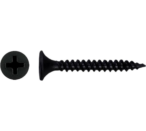 Изображение товара Саморез Квадра по металлу черный 3.5x35, упаковка 20 шт, PH2, частая резьба, для гкл 350352000025