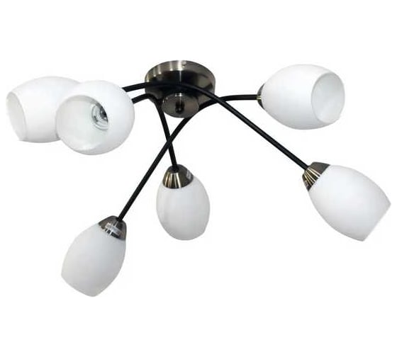 Изображение товара Люстра потолочная ЭЛЕТЕХ 21267В-3/6 черный (Плафон 8368) НПБ 01-6x60-120 Е27 1005404904