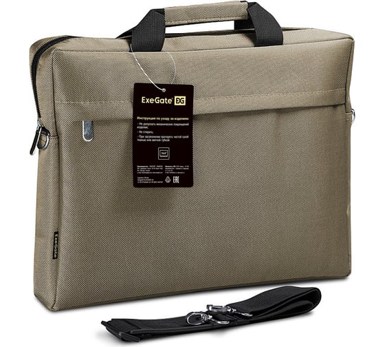 Изображение товара Сумка ExeGate Start S15 Beige, бежевая, полиэстер, для ноутбуков до 15.6 " 212309