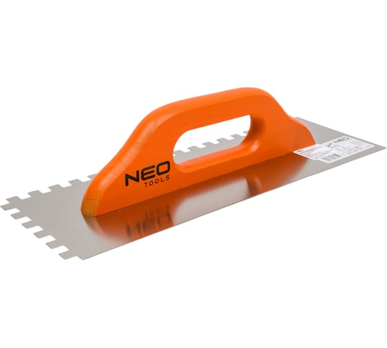 Изображение товара Зубчатая гладилка NEO Tools 380х128 мм зуб 10х10х10 мм деревянная ручка 50-174