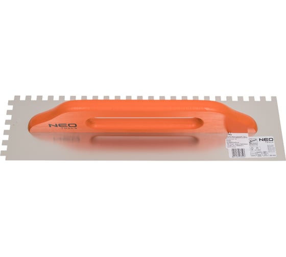 Изображение товара Зубчатая гладилка NEO Tools 480х128 мм зуб 10х10х10 мм деревянная ручка 50-183