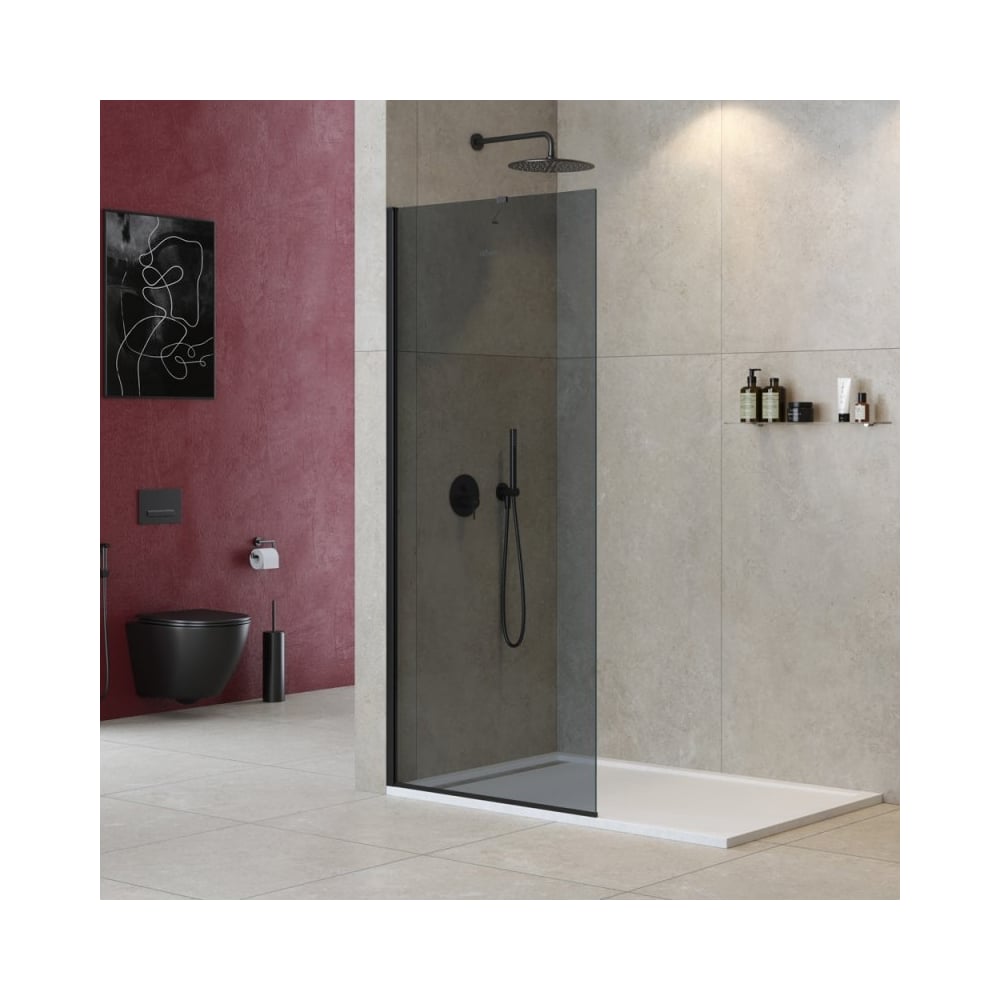 Изображение товара Универсальная душевая перегородка Cezares LIBERTA-L-1-TB-80-GR-NERO