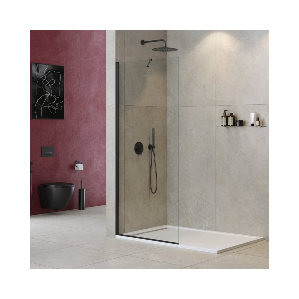 Изображение товара Универсальная душевая перегородка Cezares LIBERTA-L-1-TB-85-C-NERO