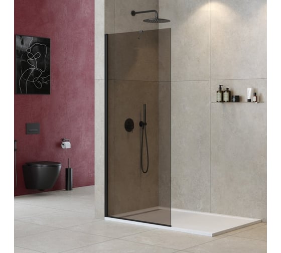 Изображение товара Универсальная душевая перегородка Cezares LIBERTA-L-1-TB-110-BR-NERO