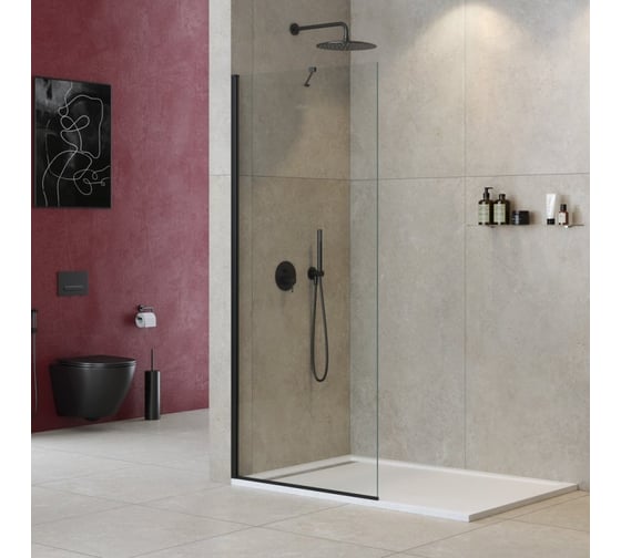 Изображение товара Универсальная душевая перегородка Cezares LIBERTA-L-1-TB-120-C-NERO