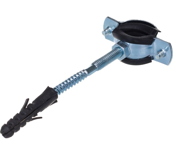 Изображение товара Металлический сантехнический хомут со шпилькой и дюбелем СВК 25-29, 3/4 дюйма, гайка М8 SVK-F020М8 Н0000007251