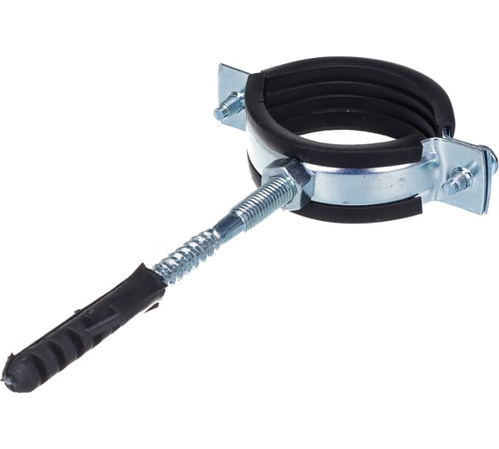 Изображение товара Металлический сантехнический хомут со шпилькой и дюбелем СВК 47-52, 1 1/2 дюйма, гайка М8 SVK-F040М8 Н0000006613