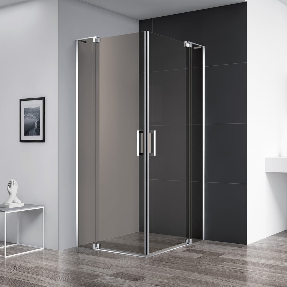 Изображение товара Душевой уголок Cezares SLIDER-AH-2-70/80-80/90-BR-Cr, регул. ширина, тонированное стекло