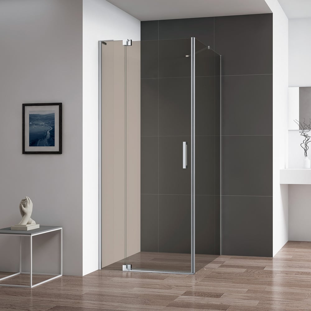 Изображение товара Душевой уголок Cezares SLIDER-AH-1-100-100/110-BR-Cr с регулируемой шириной и распашными шторками