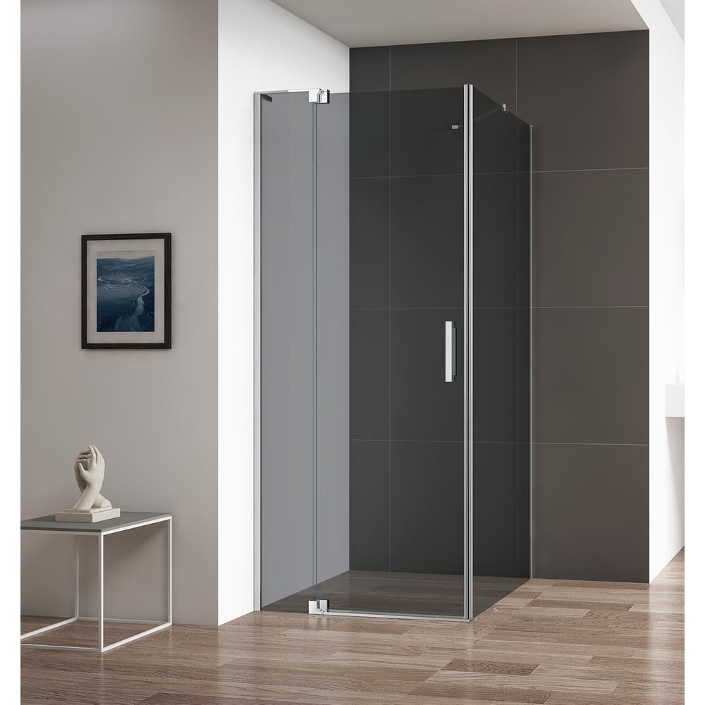 Изображение товара Душевой уголок Cezares SLIDER-AH-1-90-70/80-GRIGIO-Cr с анодированным алюминиевым профилем