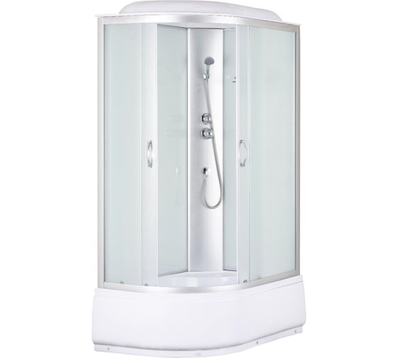 Изображение товара Душевая кабина без гидромассажа Taliente 120х80х215 см, асимметричная, правая, матовое стекло, белые задние стенки TA-12080M(R)