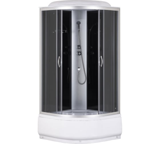 Изображение товара Душевая кабина без гидромассажа Taliente 90х90х215 см, четверть круга, тонированное стекло, черные задние стенки TA-9090G