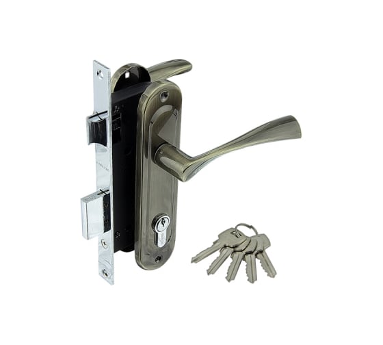 Изображение товара Врезной замок Marlok 70/L76 межосевое расстояние 70 мм, AB бронза 012753